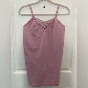 Zenana Plus Women’s Criss Cross V-neck Front Camisole Tank Mauve Size 1X/2X
